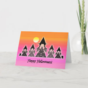 Jolie carte de sorcières d'Halloween