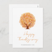 Jolie carte de vacances de thanksgiving avec lettr (Devant / Derrière)