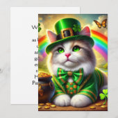 Jolie carte de vacances plate de chat de la Saint- (Devant / Derrière)