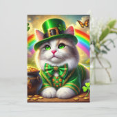 Jolie carte de vacances plate de chat de la Saint- (Debout devant)