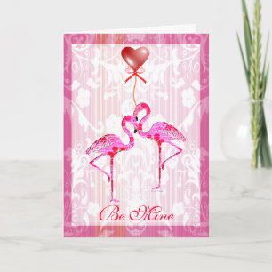 Jolie carte de Valentine de Flamants roses