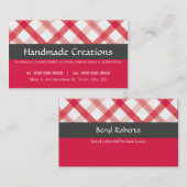 JOLIE CARTE DE VISITE :: en vichy motif 4L (Devant / Derrière)