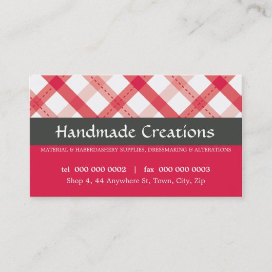 JOLIE CARTE DE VISITE :: en vichy motif 4L (Devant)