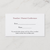 Jolie Carte de visite enseignant de livres (Dos)