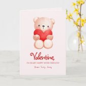 Jolie carte de vœux Beary Happy Saint-Valentin (Fleur jaune)