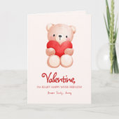 Jolie carte de vœux Beary Happy Saint-Valentin (Devant)