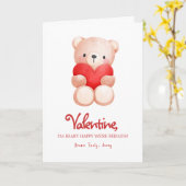 Jolie carte de vœux Beary Joyeuse Saint-Valentin (Fleur jaune)