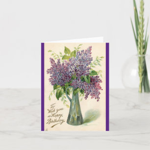Jolie carte de voeux d'anniversaire de fleurs viol