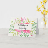 Jolie carte de voeux de Fleurs aquarelles Sympathi (Fleur jaune)