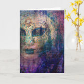 Jolie carte de voeux de masque de mascarade de (Fleur jaune)