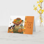 Jolie carte de voeux de récolte d'automne (Fleur jaune)