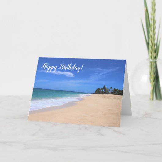 Jolie carte de voeux Hawaiian Beach (Devant)