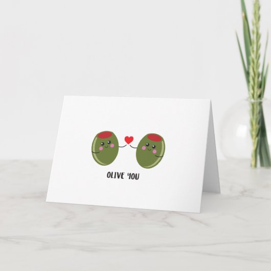 Jolie carte de vœux "Je t'aime Olive" (Devant)