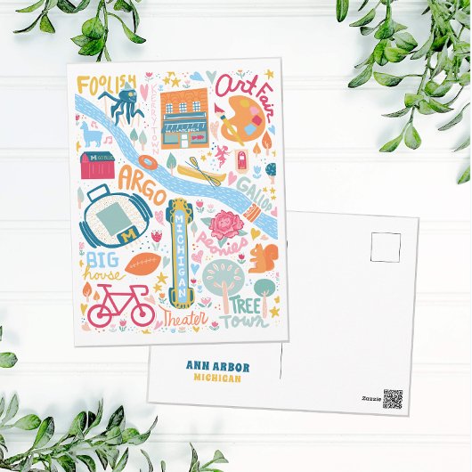 Jolie carte des choses préférées d'Ann Arbor Michi