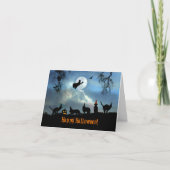 Jolie carte d'Halloween Chat Noir (Devant)