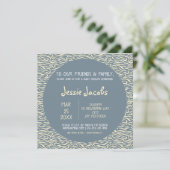 Jolie carte d'invitation baby shower motif (Debout devant)