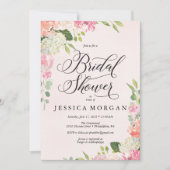 Jolie carte d'invitation de douche nuptiale rose (Devant)