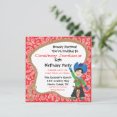 Jolie carte d'invitation pour la fête d'anniversai (Debout devant)