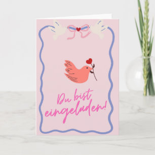 Jolie carte d'invitation Tu es invité! avec colomb