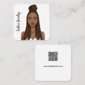 jolie carte d'oreilles femme noire (Devant / Derrière)