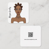 jolie carte d'oreilles femme noire (Devant / Derrière)