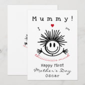 Jolie carte drôle pour la première fête des mères (Devant / Derrière)