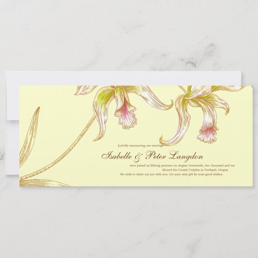 Jolie carte Faire-part Mariage Orchidées (Devant)