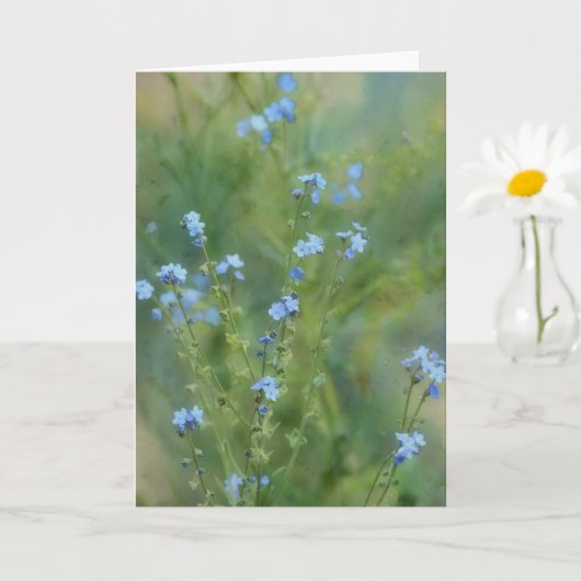 Jolie carte Fleur sauvage Art Note Fleurs Bleues (Petite plante)