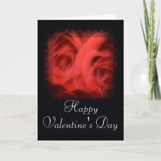 Jolie carte Heureuse Sainte-Valentin Red Roses 1 (Devant)