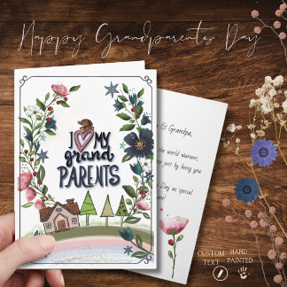 Jolie carte "J'aime mes grands-parents" 