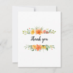 Jolie carte merci florale ou carte vierge plate qu