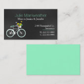 Jolie carte mère verte à bicyclette personnalisée (Devant / Derrière)