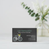 Jolie carte mère verte à bicyclette personnalisée (Debout devant)