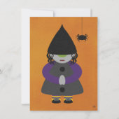 Jolie carte ou invitation de sorcière pour Hallowe (Devant)