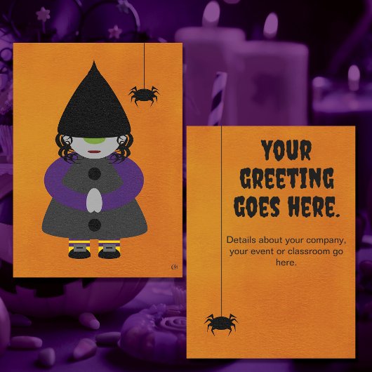 Jolie carte ou invitation de sorcière pour Hallowe