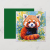 Jolie carte Panda Rouge. (Devant / Derrière)