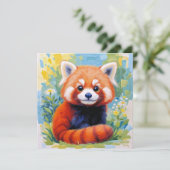 Jolie carte Panda Rouge. (Debout devant)