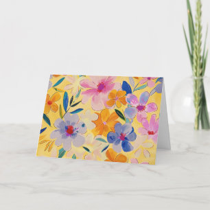 Jolie carte Pastel Aquarelle Florale Note