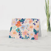 Jolie carte Pastel Aquarelle Florale Note (Dos)