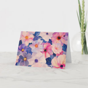 Jolie carte Pastel Aquarelle Florale Note