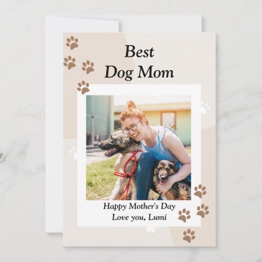 Jolie carte personnalisée de meilleure maman chien (Devant)