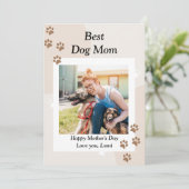 Jolie carte personnalisée de meilleure maman chien (Debout devant)