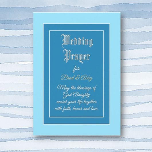 Jolie carte personnalisée de prière Mariage