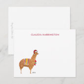 Jolie carte plate à l'alpaca dessinée à la main po (Devant / Derrière)