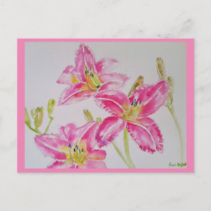 Jolie carte postale d'anniversaire à l'aquarelle a