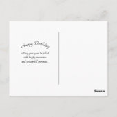 Jolie carte postale d'anniversaire de perroquet bl (Dos)