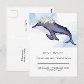 Jolie carte postale de déménagement Dauphins Aquar (Devant / Derrière)