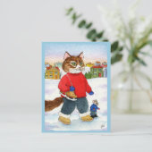 Jolie carte postale de nature hivernale de souris  (Debout devant)