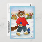 Jolie carte postale de nature hivernale de souris  (Devant / Derrière)