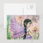 Jolie carte postale de papillon fée par Molly Harr (Devant / Derrière)